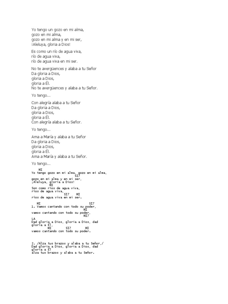 Gozo en mi alma: Letra y acordes | PDF | Cocina, comidas y vino