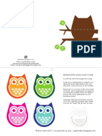 Bookmark Owls and Card PDF