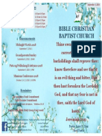 Bible Christian Baptist Church: Schedule of Services