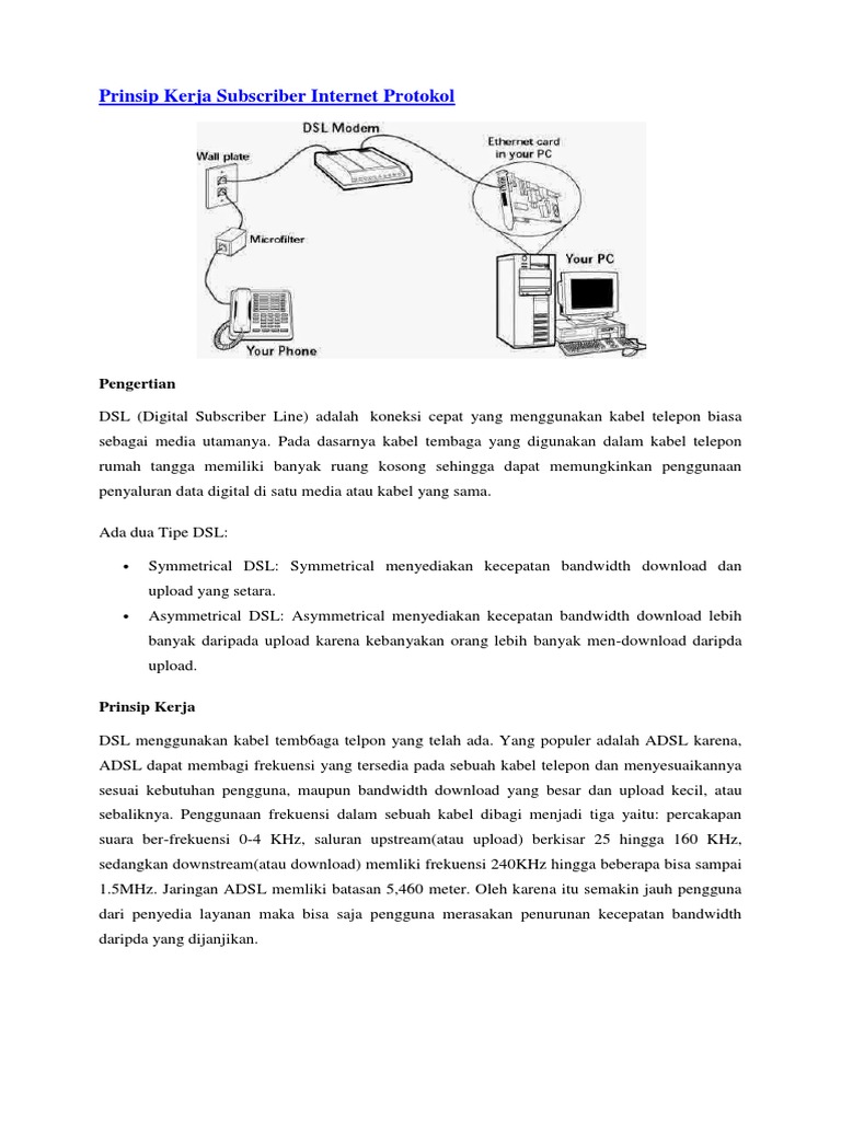 Prinsip Kerja DSL dan ADSL | PDF | Komputer | Teknologi & Rekayasa