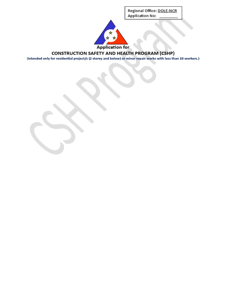 CSHP Application for Residential Projects | PDF | General Contractor ...