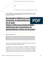 Estrategias Didácticas Para Fomentar El Pensamiento Crítico en El Aula - Educrea