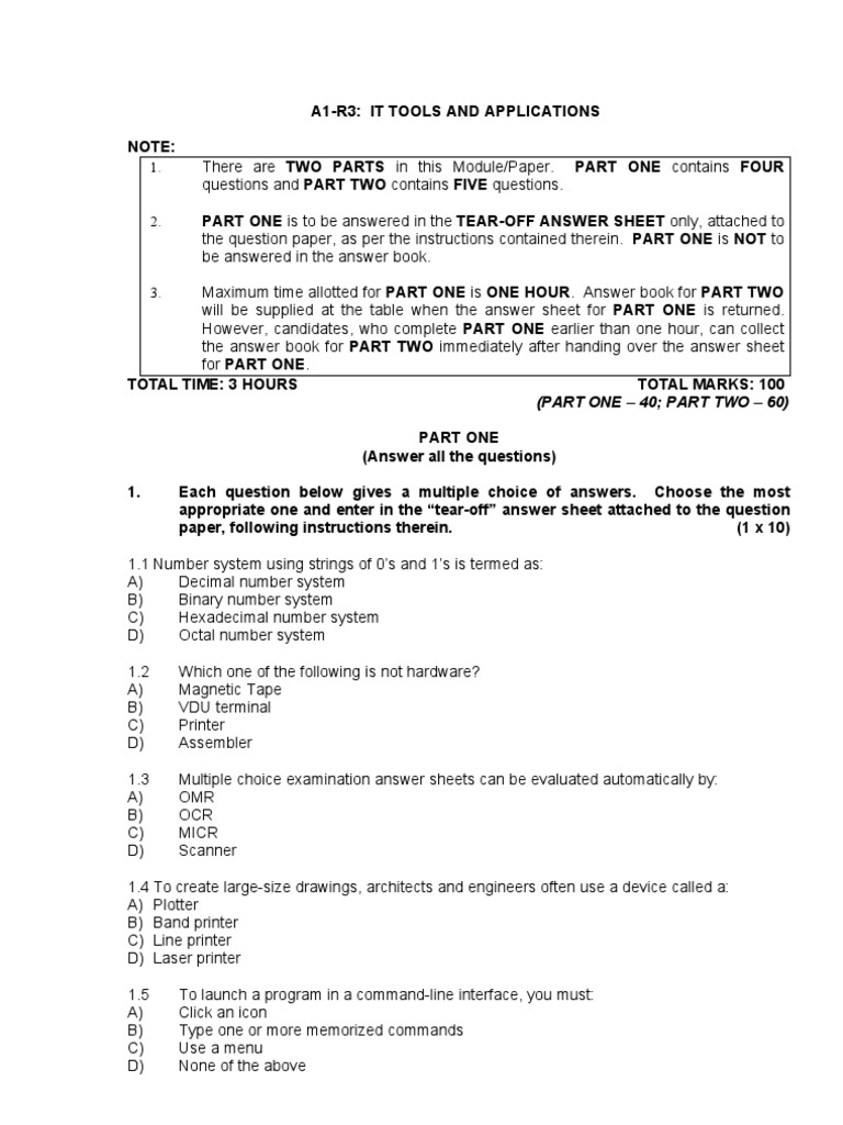 IT Tools and Applications Exam Guide | PDF