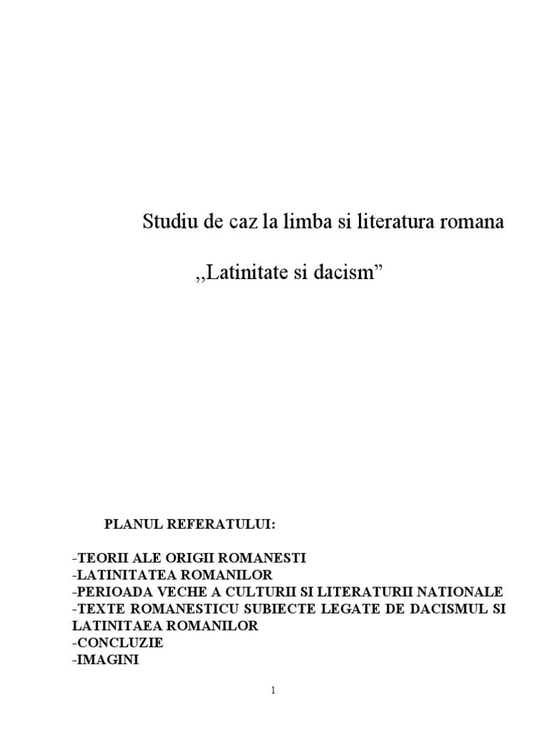 latinitate si dacism referat romana