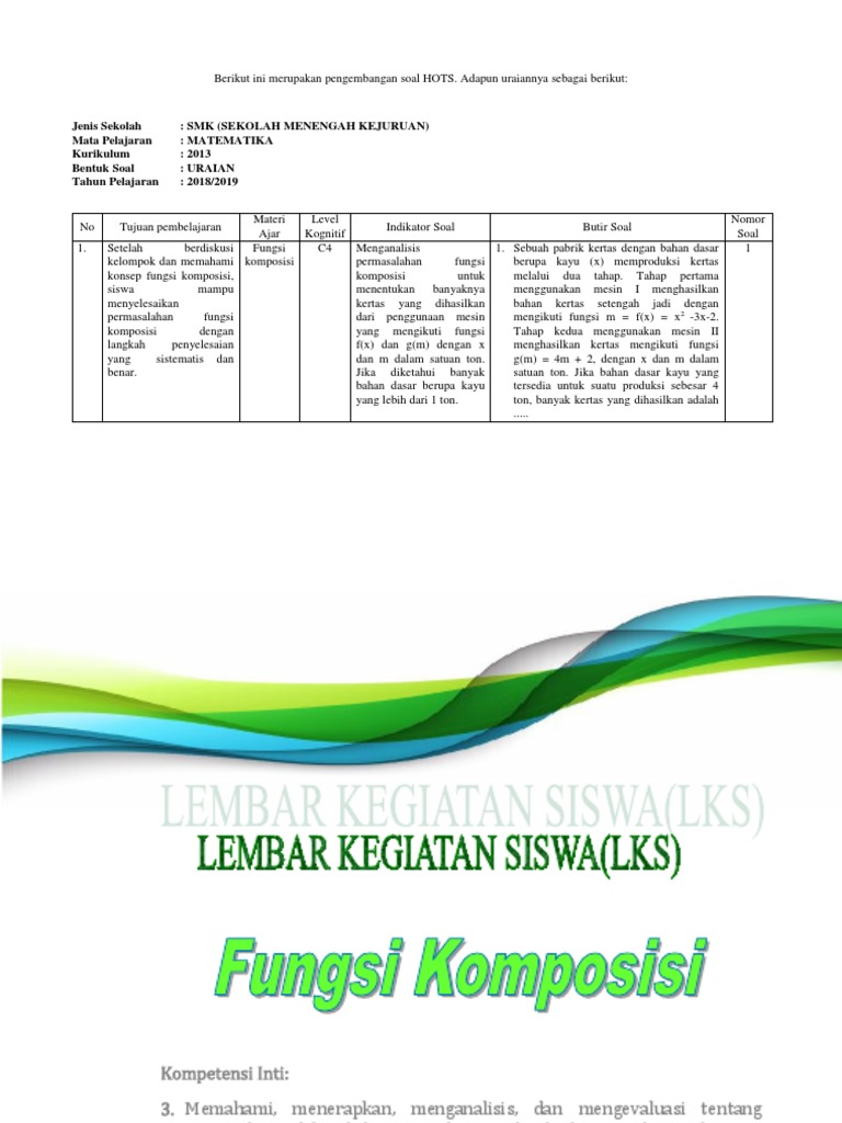 Soal Hots Dan Lks