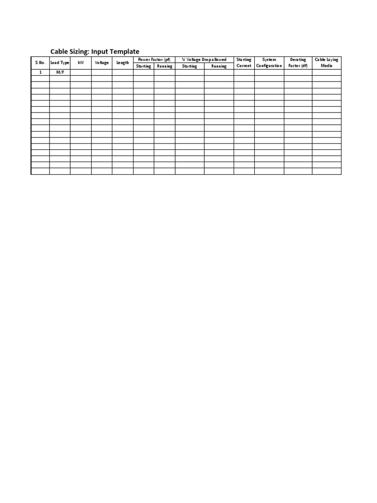 Cable Sizing | PDF | Alternating Current | Electrical Conductor