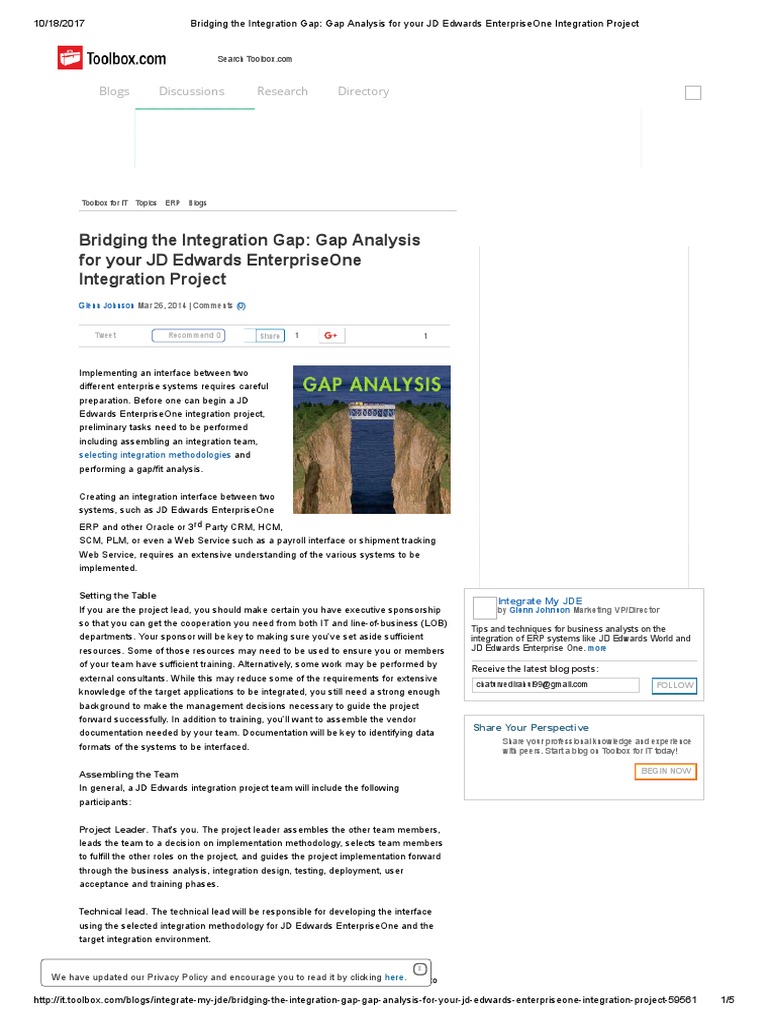 Bridging The Integration Gap - Gap Analysis For Your JD Edwards ...