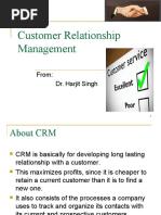 Customer Relationship Management: From: Dr. Harjit Singh