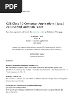 ICSE Class 10 Computer Applications (Java) 2013 Solved Question Paper - ICSE J