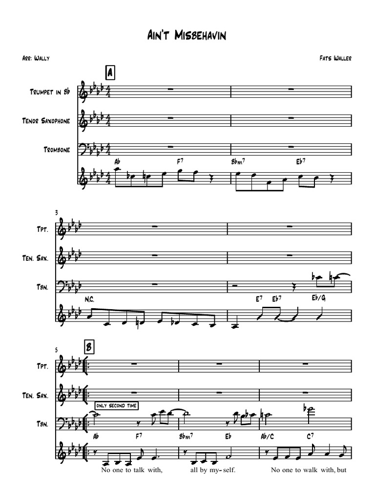 Ain't Misbehavin - Full Score | PDF