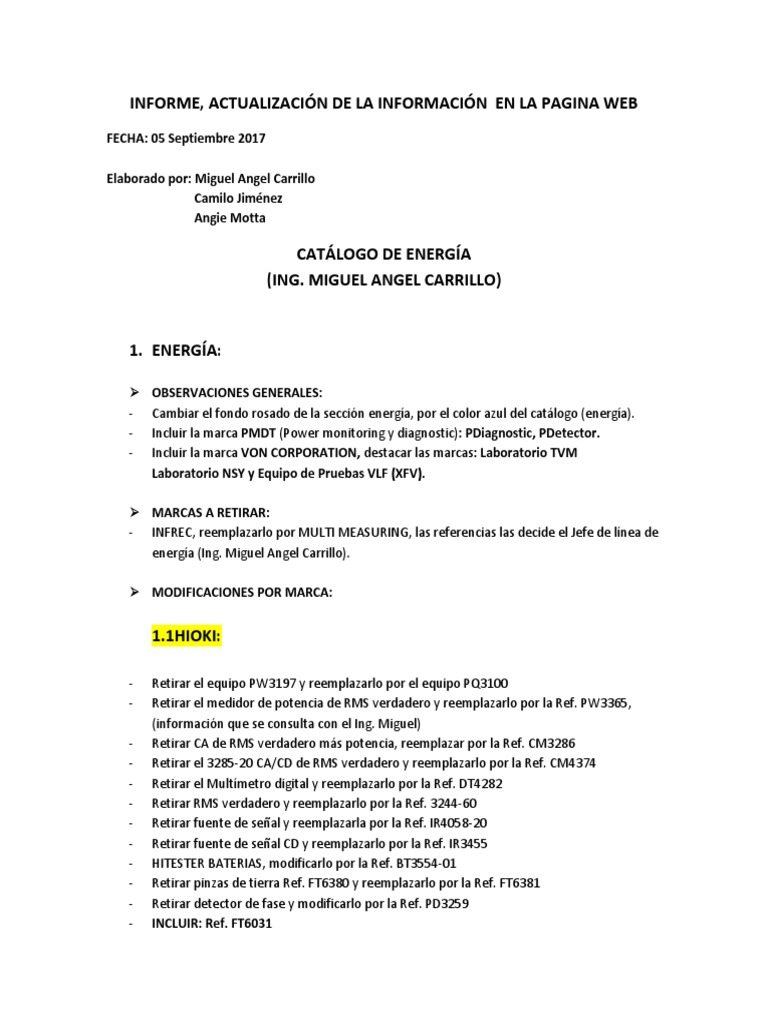 Informe Angie Motta PDF Equipo Ingenieria Eléctrica