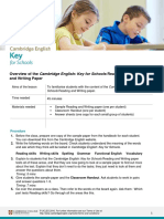 Cambridge English Key For Schools Reading and Writing Overview