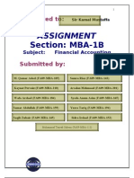 Assignment: Section: MBA-1B