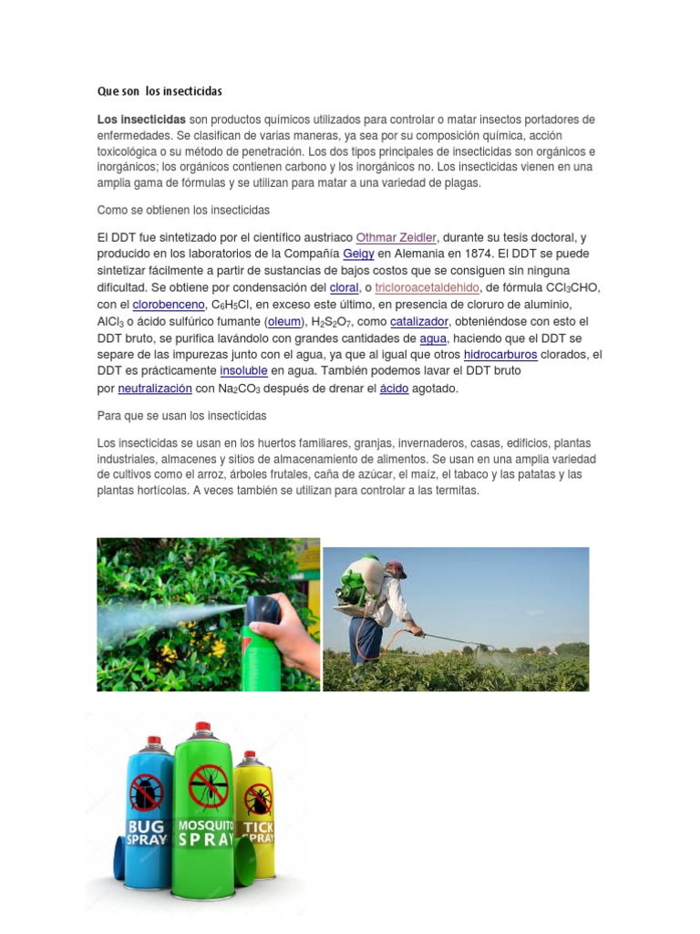 Definición y usos de insecticidas | PDF