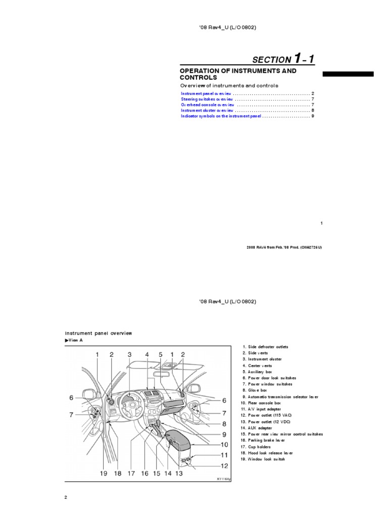 Toyota RAV4/ RAV-4/ VANGUARD Owners Manual In English 2005 - 2012 - Foto 7