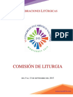 Organización Comisión de Liturgia CONGRESO EUCARÍSTICO NACIONAL 2015