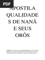 Apostila Qualidades de Nanã e Seus Orôs