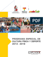 Programa Especial de Cultura Física Y Deporte 2013 - 2018: Secretaría de Educación