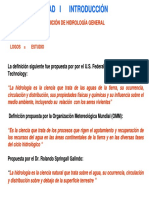 Hidrologia Presentacion Capitulo I PDF