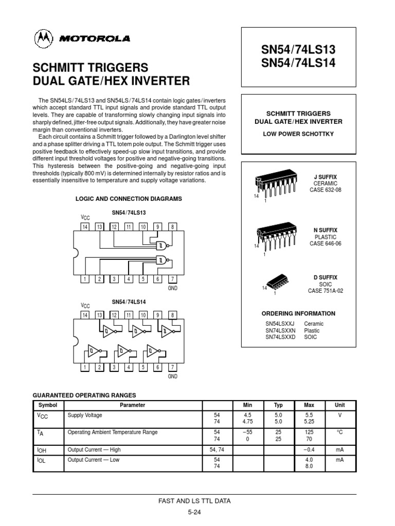 Datasheet 7414 Pdf Pdf Electronic Circuits Electronic Design