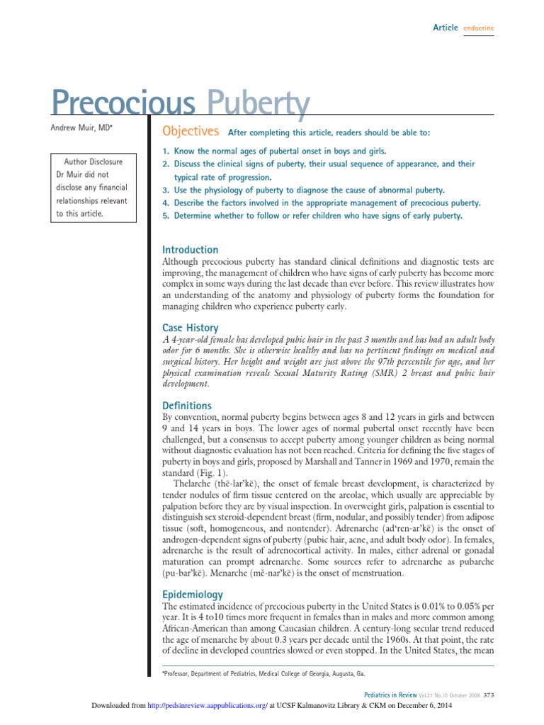 Precocious Puberty | PDF | Puberty | Gonadotropin