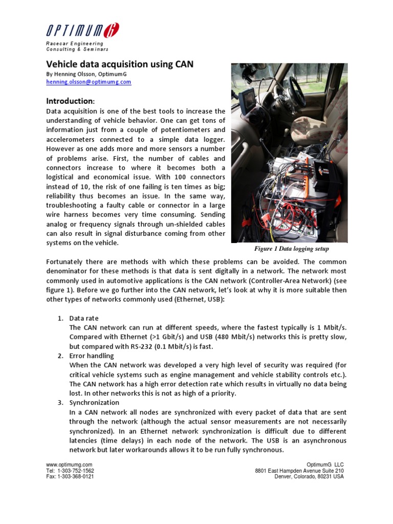 CAN Bus Data Acquisition in Vehicles | PDF | Computer Network | Electronics