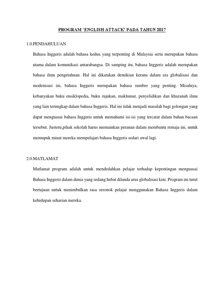 Kertas Kerja English Attack  PDF