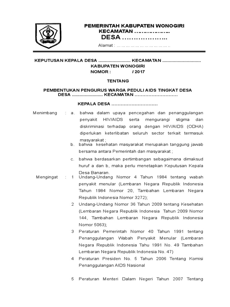 CONTOH Draft SK WPA Desa Kelh PDF
