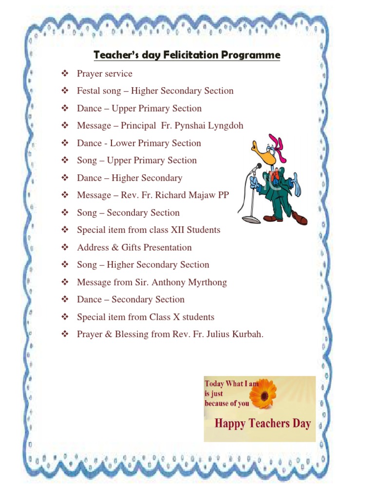 Teacher's Day Celebration Program | PDF