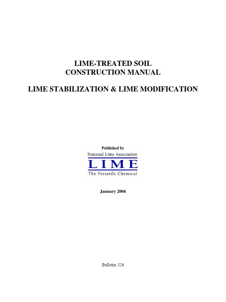 Lime-Treated Soil Construction Manual Lime Stabilization & Lime ...