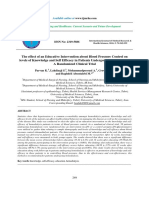 The Effect of An Educative Intervention About Blood Pressure Control On Levels of Knowledge and Self Efficacy in Patient