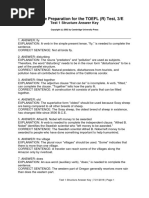 Cambridge Preparation For The TOEFL (R) Test, 3/E: Test 1 Structure Answer Key