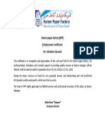 Hareer Paper Factory (HPF) (Employment Certificate) : Mr. Abobakre Quraishi