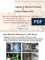 Mechanical Properties & Material Processing of Magnesium-Lithium Alloys