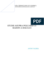 Studii Asupra Poluarii Cu Radon A Solului: Universitatea Tehnică Din Cluj-Napoca
