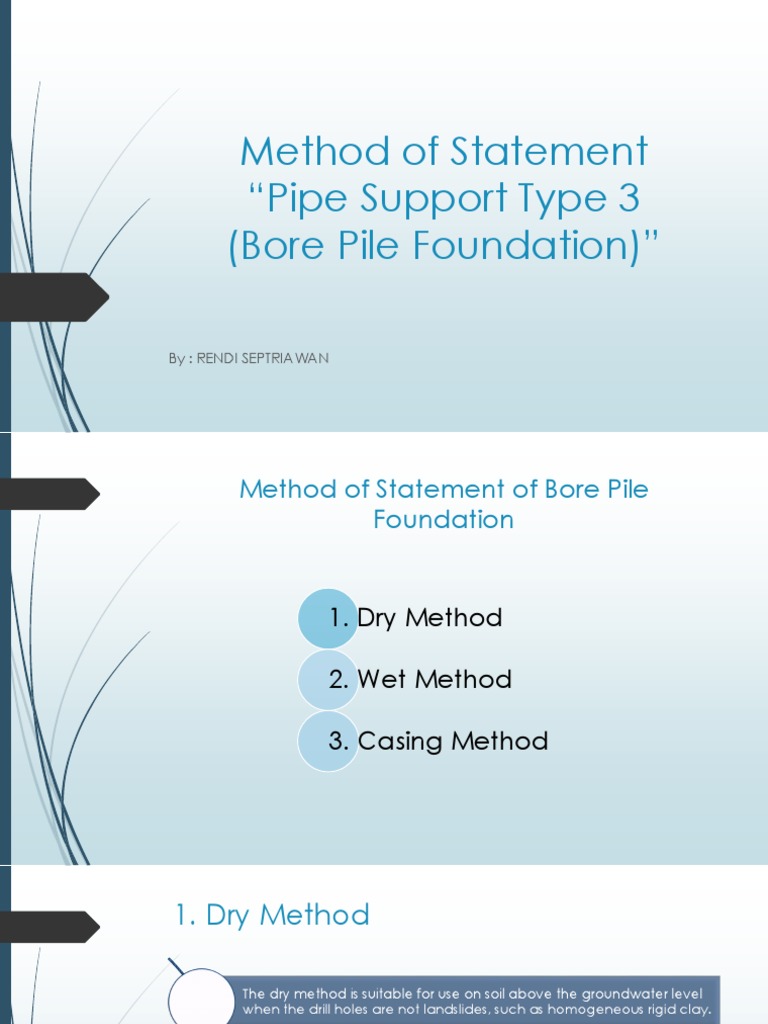 Bore Pile Foundation Methods Explained | PDF | Deep Foundation | Borehole