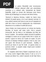 Harry Potter Și Piatra Filozofală Este Ecranizarea Poveștii Unui Băiețel Obișnuit Aflat Sub Autoritatea Unchiului Și a Mătușii Sale