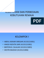 Kelompok I - Kebutuhan Dan Perbedaan Kebutuhan Remaja