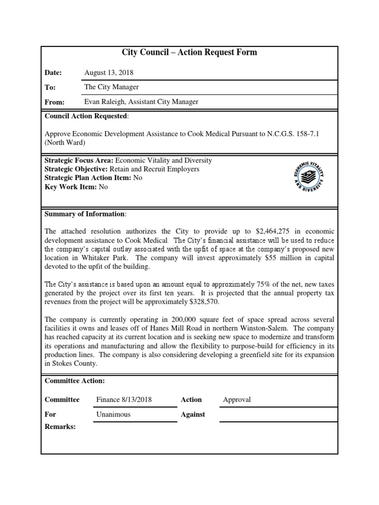 Cook Medical CARF PDF Development Aid Taxes