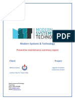 Modern Systems & Technology: Preventive Maintenance Summary Report