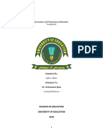 Assignment Economics and Financing of Education Docx