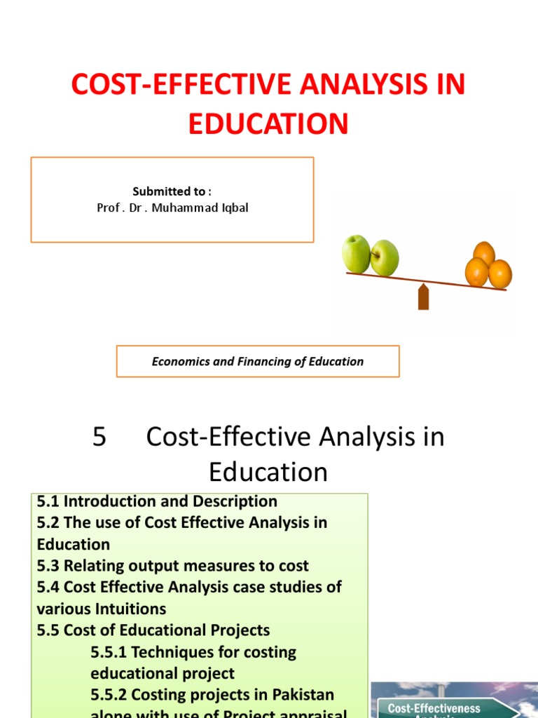 Cost-Effectiveness in Education Analysis | PDF | Cost Effectiveness ...