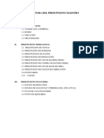 Estructura Del Presupuesto Empresarial