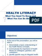 Health Literacy: What You Need To Know and What You Can Do About It