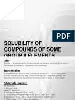 Solubility of Compounds of Some Group II Elements