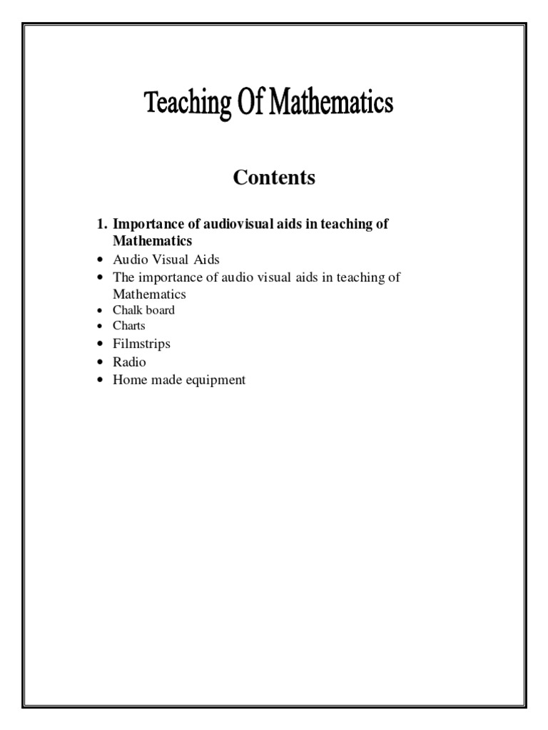 AV Aids in Maths PDF Teaching Mathematics Interest