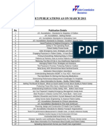 List of Jci Publications As On March 2011: Sl. Publication Details No