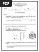 Avaliação de Geografia 3a. Série