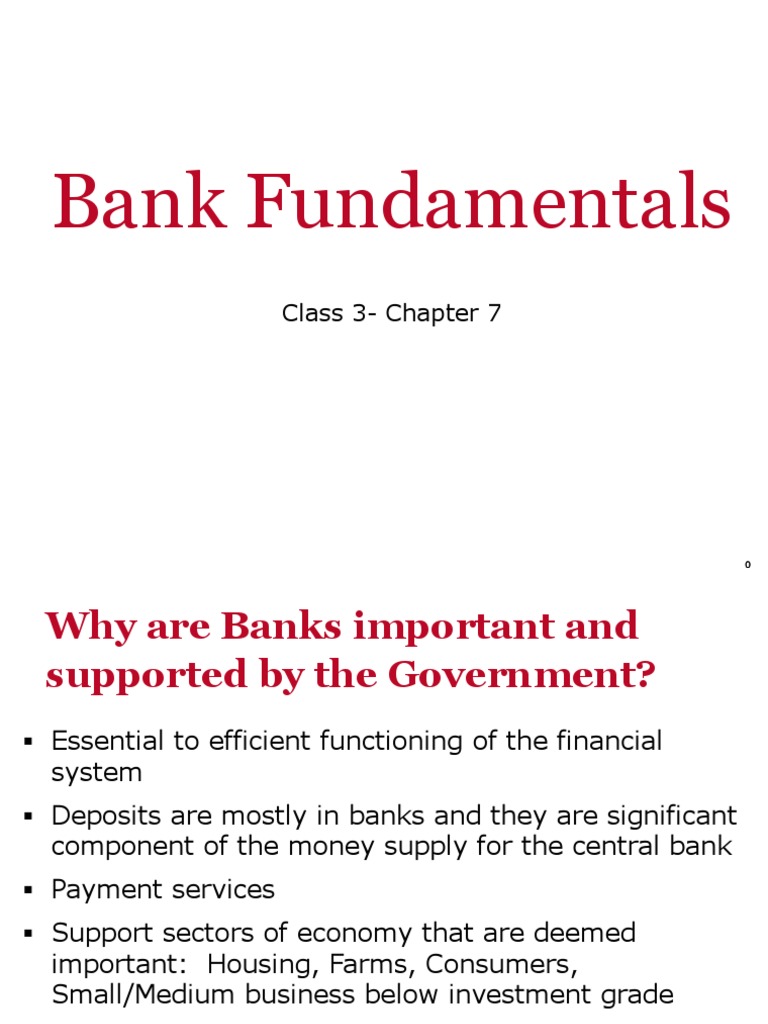 Bank Fundamentals: Class 3-Chapter 7 | PDF | Banks | Interest