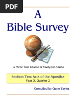 A Bible Survey: Section Ten: Acts of The Apostles